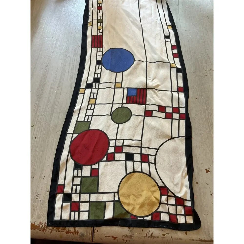 FRANK LLOYD WRIGHT Woman’s Silk Scarf Coonley Playhouse MOMA 12 x 60